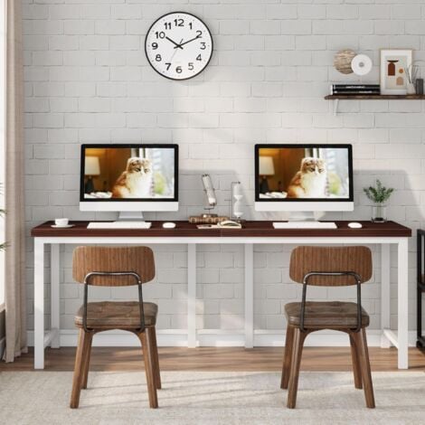 Tribesigns 78.7 inch Double Computer Desk, Extra Long 2 Person Desk Workstation, Large Office Desk Study Writing Table for Home Office