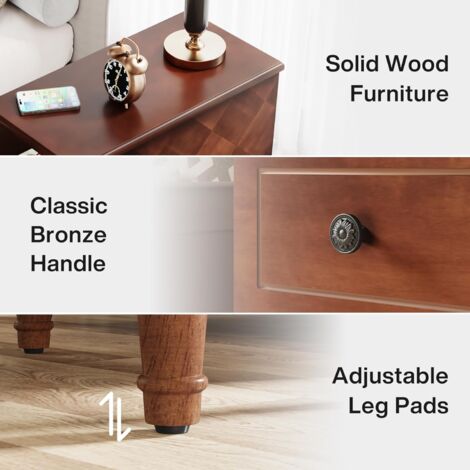 Tribesigns Wood End Table, Fully Assembled Narrow Side Table with ...