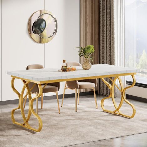 Tribesigns 63-Inch Dining Table for 4-6 People, Rectangular Modern ...