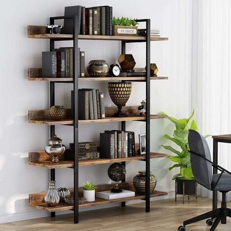 Tribesigns Bookshelf Bookcase Storage Rack Standing Shelf 5-Tier ...