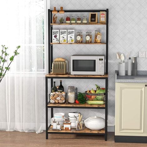 5-Tier Kitchen Bakers Rack Utility Storage Shelf Microwave Oven