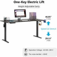 Electric Height Adjustable Standing Desk, Sit Stand Adjustable Desk, Computer Desk, 160cm*60cm Large Desktop, 4 height modes,No mouse pad(Dark Walnut, 160 x 60 cm)