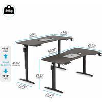 Electric Height Adjustable Standing Desk, Sit Stand Adjustable Desk, Computer Desk, 160cm*60cm Large Desktop, 4 height modes,No mouse pad(Dark Walnut, 160 x 60 cm)