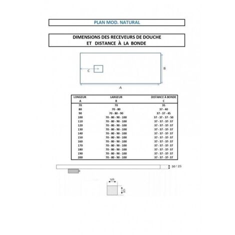 Piatto doccia Extra Slim NATURAL Antracite Ral 7016 60x70