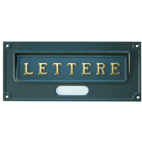 FERITOIA PLACCA BUCA LETTERE ROMA IN OTTONE COLOR GHISA - A6N/GH L30,3xH13,2cm