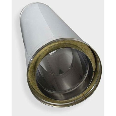 TUBI STUFA ACCIAIO DOPPIA PARETE INOX 304 L.100CM D.250MM