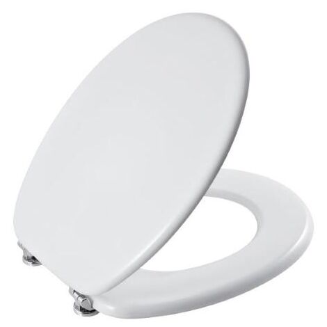 SEDILE COPRI WC VASO UNIVERSALE IN LEGNO BIANCO TAVOLETTA WATER ASSE