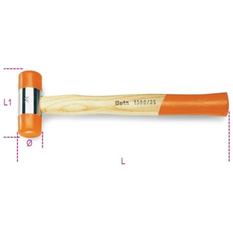 Mazzuola BETA 1390 45 con battenti intercambiabili in materiale plastico manico in legno