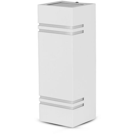 V-TAC VT-7662 Portalampada wall light quadrato alluminio bianco 2xGU10 – SKU 7543