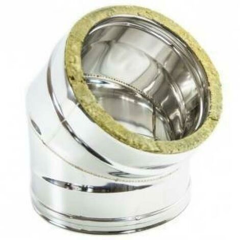 CURVA STUFA ACCIAIO DOPPIA PARETE INOX 45 MM.80