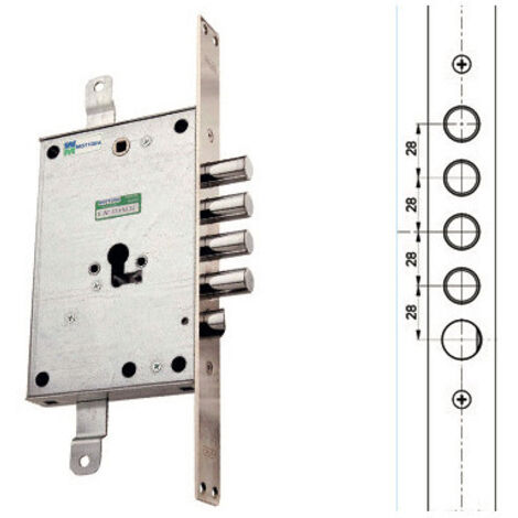 SERRATURA MOTTURA CHIUSURA TRIPLICE MEZZO GIRO PER PORTONE BLINDATO -85.771/28SX