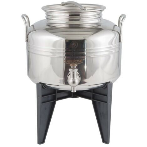 Fusto per Olio Sansone 5 litri in Acciaio Inox Contenitore con Rubinetto Bidone