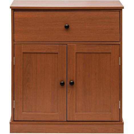 Mobili Rebecca – Armoire de salle de bain 2 portes avec tiroir – Aggloméré stratifié marron – Dimensions H 70 x L 60 x P 30 cm – Montage requis