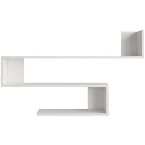 Étagère Rebecca Mobili Limba 71,5x120x14,5 Panneau de particules Blanc Moderne