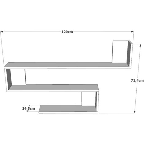 Étagère Rebecca Mobili Limba 71,5x120x14,5 Panneau de particules Blanc Moderne