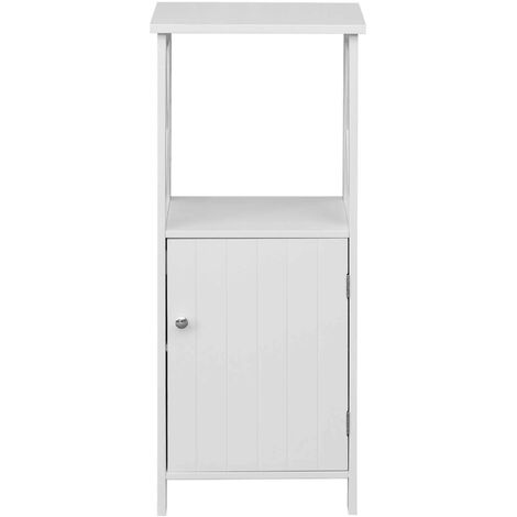 Rebecca Mobili Meuble sur pied Meuble en bois blanc avec étagères pour salle de bains (1/5)