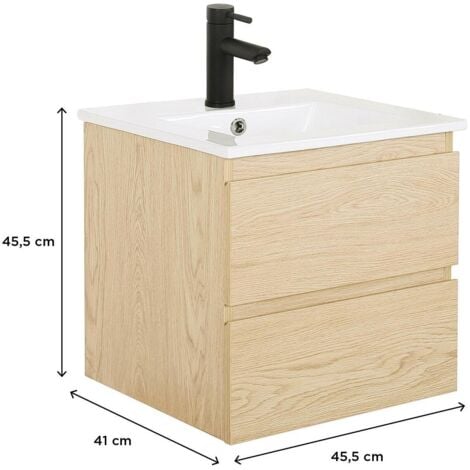 Meuble simple vasque SORRENTO 45 cm + vasque intégrée