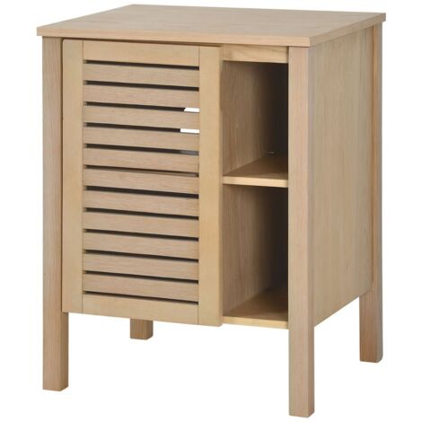 Meuble de salle de bains simple vasque l.60 x H.78 x P.50 cm, chêne naturel, Tal