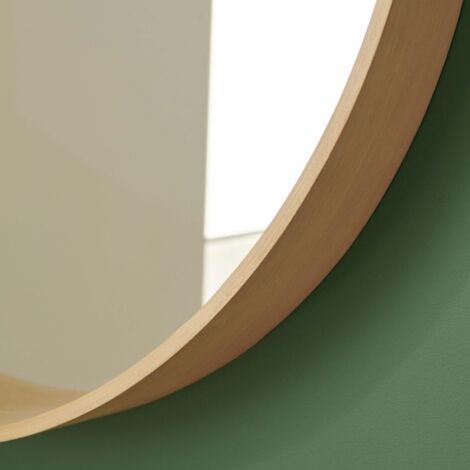 Miroir rond en chêne 80 cm VALI