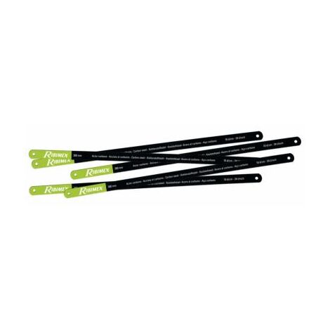 Ribimex – Lot de 5 lames en acier carbone 300mm – Denture 24 dents/pouce – Pour coupe de métaux minces – Compatible scies à métaux 30cm
