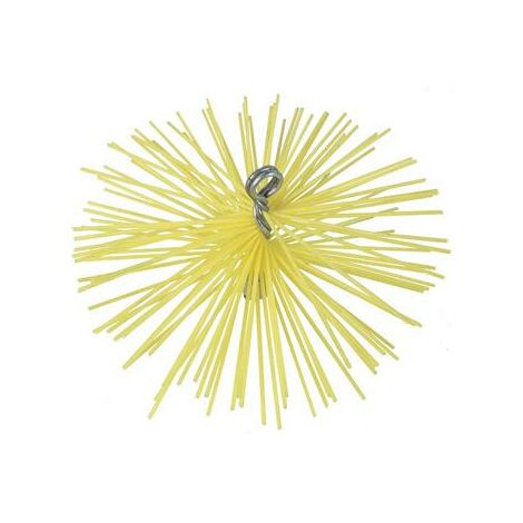 Ribitech – Hérisson de ramonage rond 250 mm – Fils en nylon pour nettoyage conduits – Filetage M 12 x 175 – Compatible tiges M 12