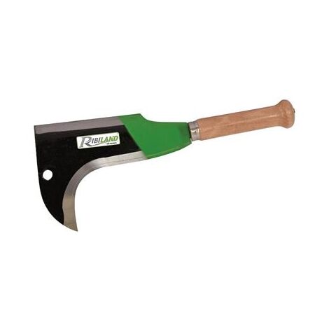 Ribiland – Serpe 2 taillants 36 cm – Manche en bois pour coupe nette – Outil de jardinage pour fendre et écorcer le bois (1/5)
