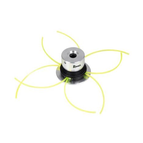 Ribimex – Tête débroussailleuse universelle 4 fils nylon 3mm x 38cm – Bloc fileté aluminium haute résistance – Anti-vibration – Adaptable à toutes débroussailleuses