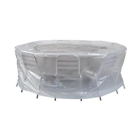 Ribiland – Housse de protection ronde pour mobilier de jardin – Dimensions 200 cm diamètre x 80 cm hauteur – Polyéthylène 90 g/m² étanche – Anti-UV