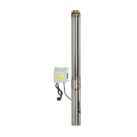 Ribiland – Pompe immergée inox 1100W – Débit max. 4800 l/h – Hauteur de refoulement 128 m – Câble 30 m HO7RN-F – Pour puits de forage profonds - PRPGP1100