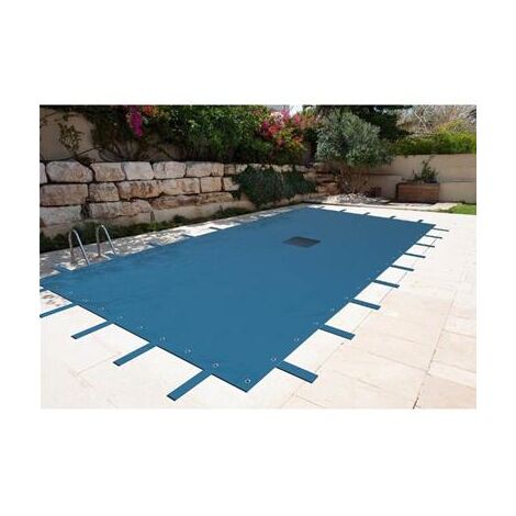 Ribiland – Bâche de piscine rectangulaire 6x10m en polyéthylène anti-UV – Œillets tous les 50cm – PRBP14006X10