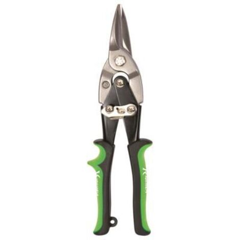 Ribitech – Cisaille à tôle droite pro 250 mm – Lames microdentées pour coupe précise – Acier tendre jusqu'à 1.2 mm – Poignées antidérapantes