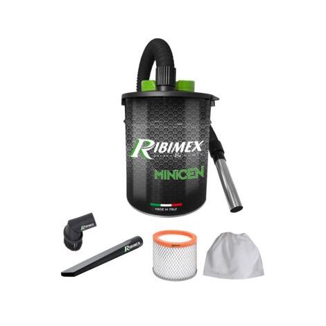 Ribimex – Aspirateur à cendres 10l 800W – Dépression 17Kpa – Filtre HEPA lavable – Flexible métal 0,85m pour cendres froides