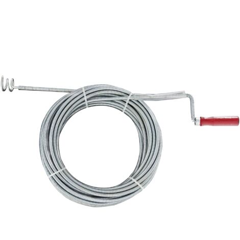 Ribitech – Déboucheur de canalisation 15m – Crochet 8mm en métal chromé – Pour baignoires et WC – PRFD150C