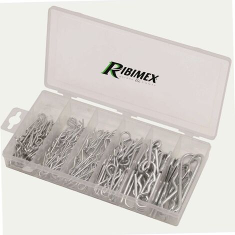 Ribimex – Boîte de 150 goupilles Béta en acier galvanisé – 6 références variées – Pour fixation bois dur et béton armé