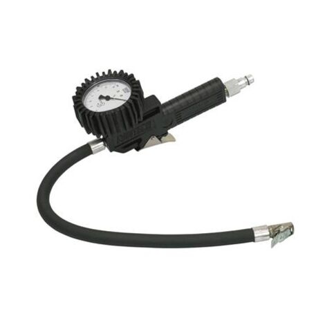 Ribitech – Pistolet pneumatique de gonflage homologué – Manomètre 0-10 bars – Raccord rapide 1/4' – Pour pneus de voiture, moto et VTT