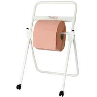Ribimex – Dévidoir papier sur trépied PRITRE965 – Acier blanc – Pour bobines jusqu'à 35cm – Utilisation en garage et chantier