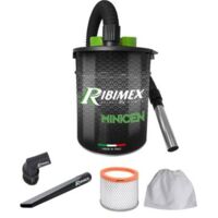 Ribimex – Aspirateur à cendres 10l 800W – Dépression 17Kpa – Filtre HEPA lavable – Flexible métal 0,85m pour cendres froides