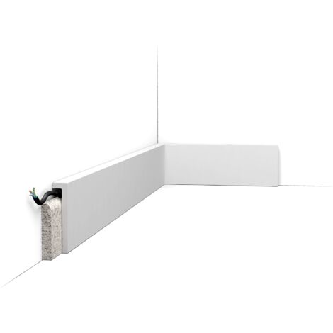 Carton complet de 40 mètres linéaires plinthes SX171-RAL9003 - L 200 x H 10 x L 2,2 cm - ORAC DECOR