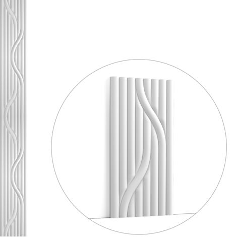 Panneau mural 3D motifs fluides - Orac Decor - L200xp1.6xH25cm - Carton complet 8 panneaux - W213 - L 200 X H 25 X EP 1,6 cm - ORAC DECOR (1/5)