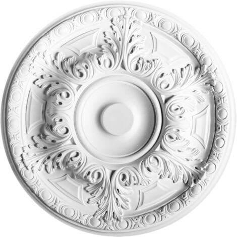 Orac – R18 Rosace de plafond ø 49cm – Moulure décorative en polyuréthane Purotouch® – Effet plâtre – Installation facile sans tube de colle