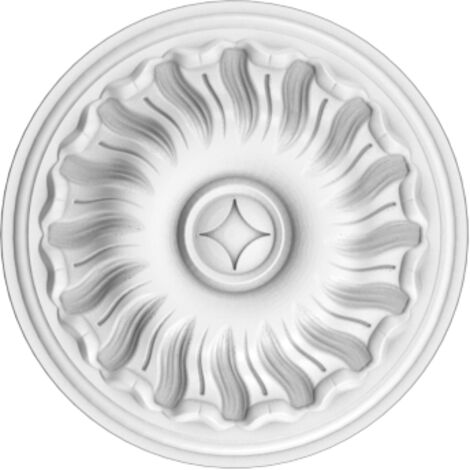 Orac – R11 Rosace de plafond ø 19cm – Moulure décorative en polyuréthane – Installation au plafond ou mur – Effet plâtre personnalisable