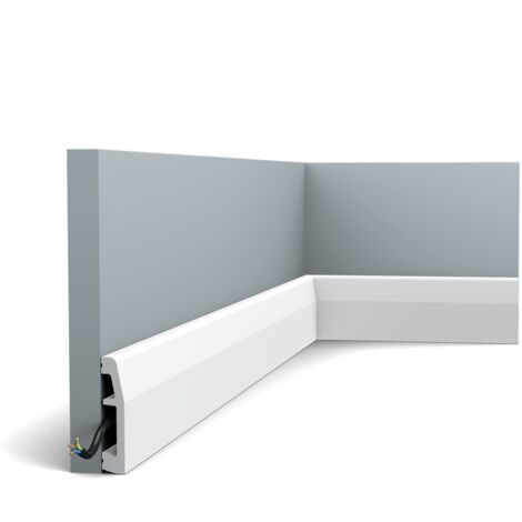 Plinthe minimaliste SX125 à l'angle peu marqué - L200 x H6,9 x l1,4 cm - ORAC DECOR