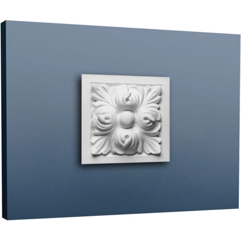 Orac – Rosace pour encadrement de portes D210 – L9,6 x H9,6 x L3,5cm – Pour bois dur – Peinture recommandée pour protection UV