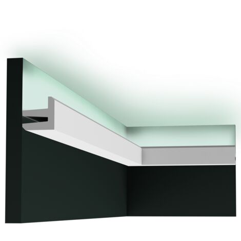 Orac – Corniche moderne 200 cm – Moulure décorative blanche pour éclairage indirect – Purotouch léger et solide – Largeur 5 cm