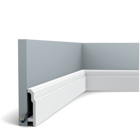 Orac – Plinthe linéaire SX155 – 200 cm x 10,8 cm x 2,5 cm – Duropolymer® léger et résistant aux chocs – Pour décoration intérieure