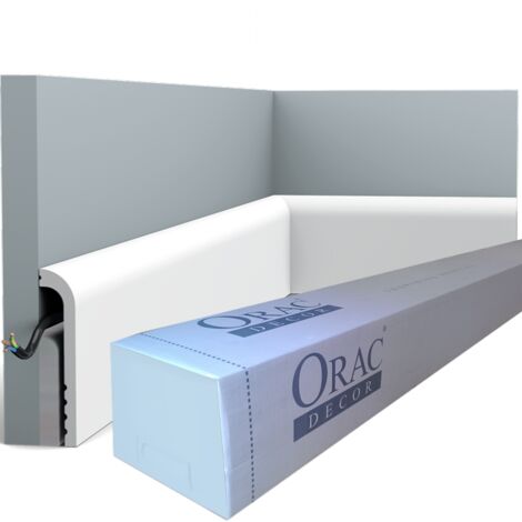 Surplinthe de rénovation SX185 - Carton Complet 44 Mètres Orac Decor - L200xH12xp2.5 cm - L200 x H12 x L2,5 cm - ORAC DECOR