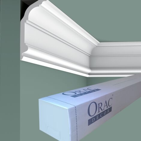 Corniche design linéaire - Orac Decor - L200xp6.4xH14.1cm  - Carton complet 14 mètres - C339 - L200 x H14,1 x L6,4 cm - ORAC DECOR