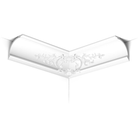 Angle de corniche avec volutes décoratives - Orac Decor - L200xp18.2xH18.2cm - Carton complet de 12 mètres - C338B - L200 x H18,4 x L18,4 cm - ORAC DECOR
