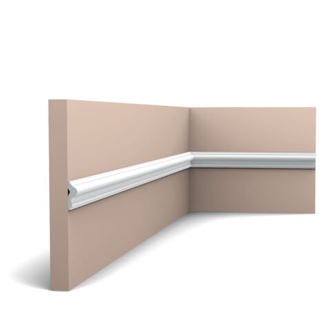 Orac – Cimaise décorative PX201 – Moulure en Duropolymer® – Dimensions L 200 x H 2,5 x P 0,8 cm – Finition blanche classique (1/7)