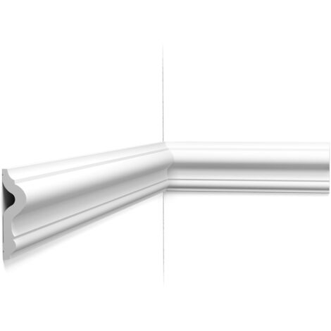 Orac – Cimaise élégante PX202 – Moulure en Duropolymer – Dimensions 200 x 7,5 x 2 cm – Finition prétraitée blanche mat (1/7)
